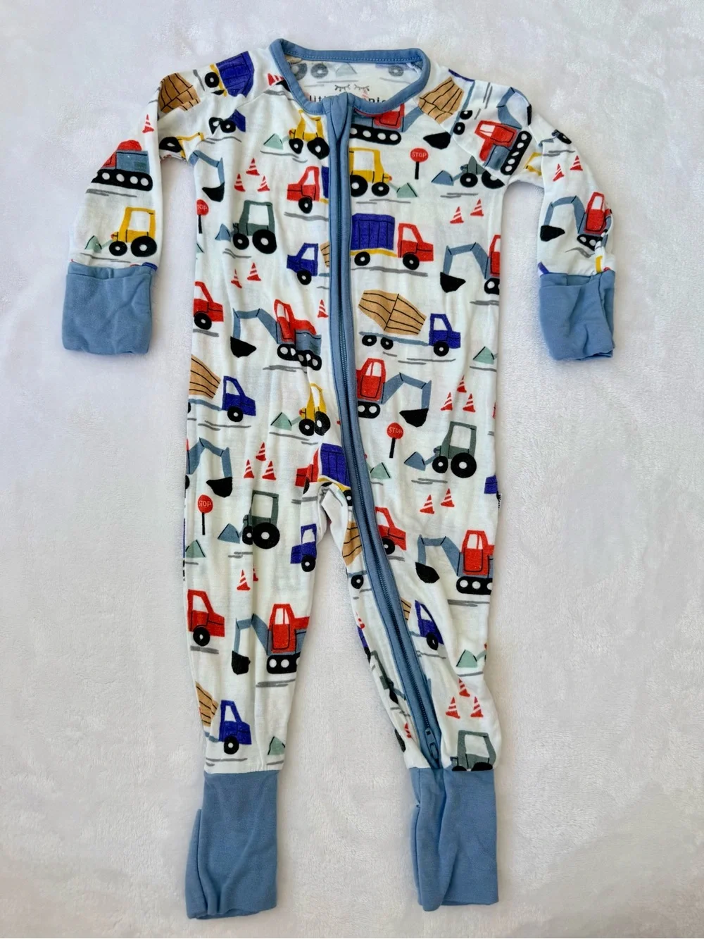 Little Sleepies Construction Zippie (size 0-3M)